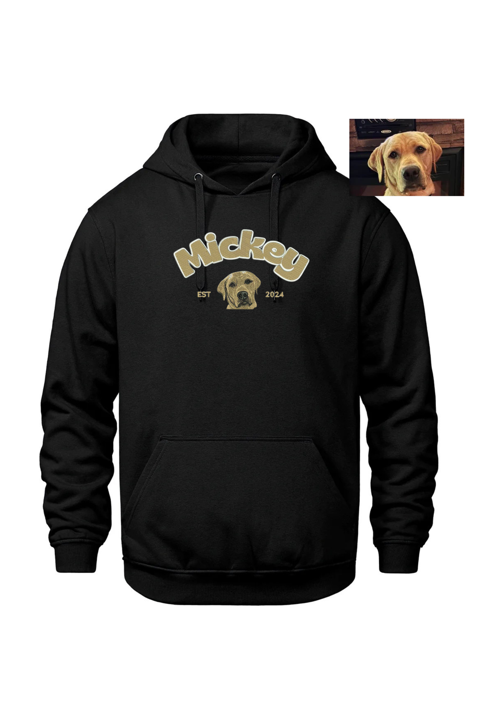 Dog with Name ~ Embroidered