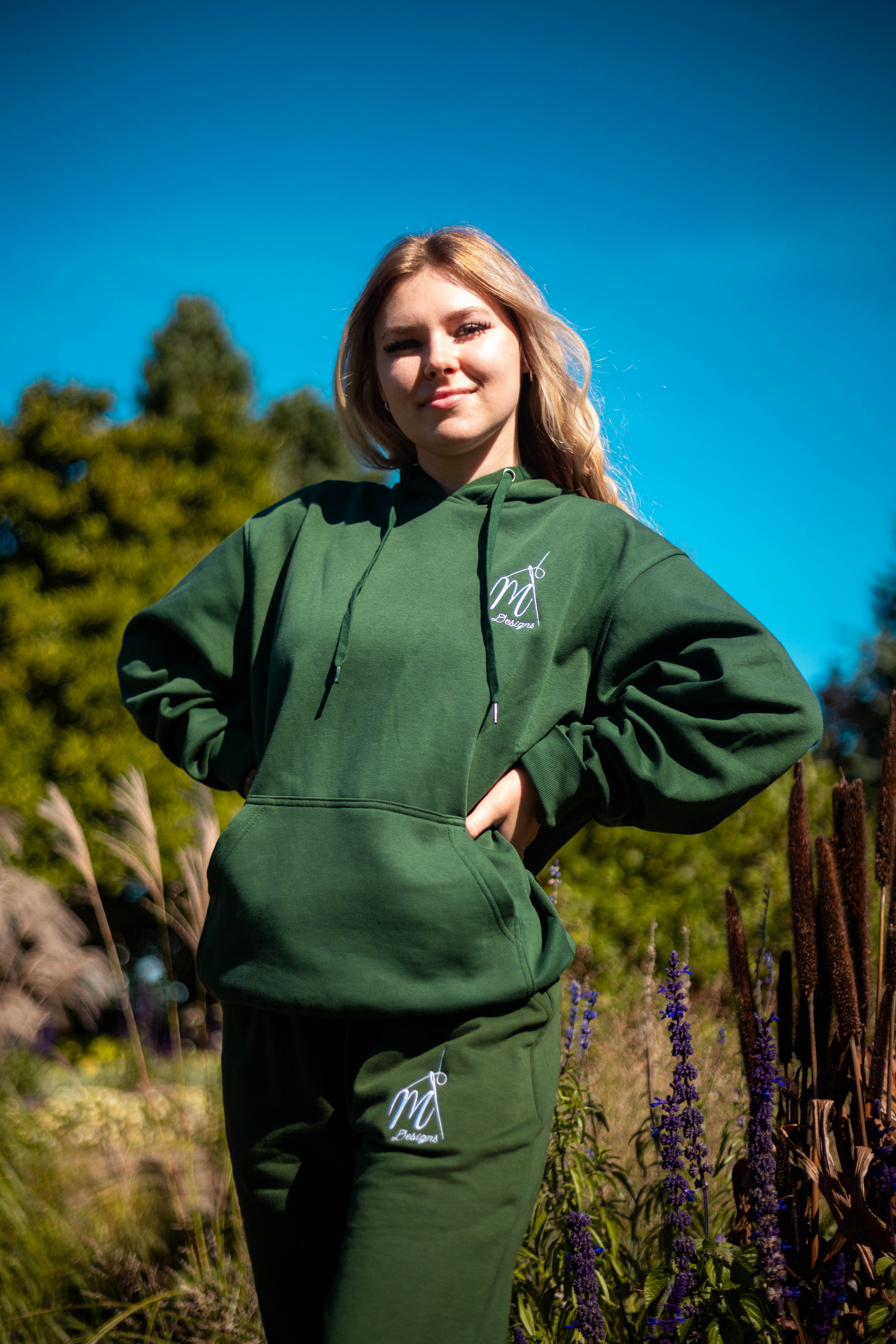 MT Forest Green  Hoodie ~ Embroidered