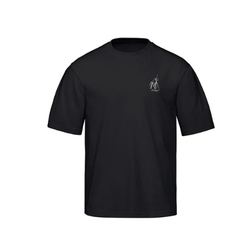 MT Black Heavyweight Drop Shoulder T-Shirt ~ Embroidered