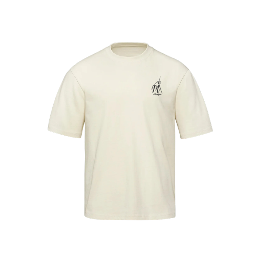 MT Ivory Heavyweight Drop Shoulder T-Shirt ~ Embroidered